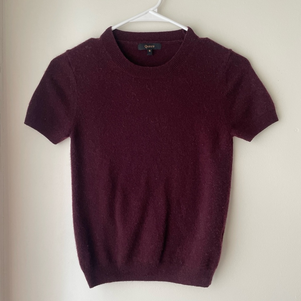 Quince Cashmere Short Sleeve Crewneck Sweater